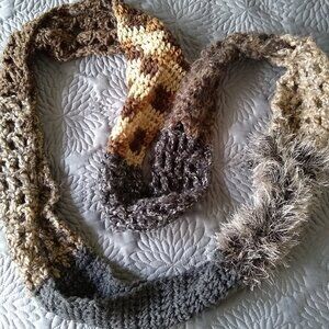 vintage y2k hand crochet cozy infinity scarf NWOT